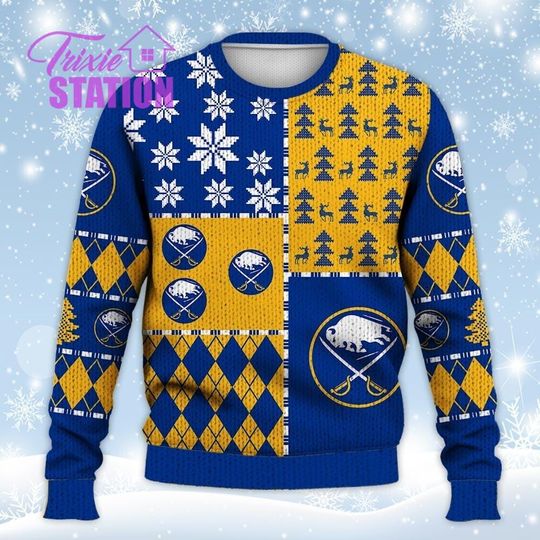 Discover BS Ugly Sweater Christmas, Ice Hockey Sweatshirt Pattern 3D All Over Print Hoodie, Shirt Xmas Full Print