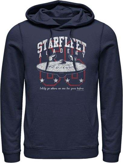 Discover Fifth Sun Men's startrek2020 Starfleet Academy Enterprise Boldly Go Pull Over Hoodie