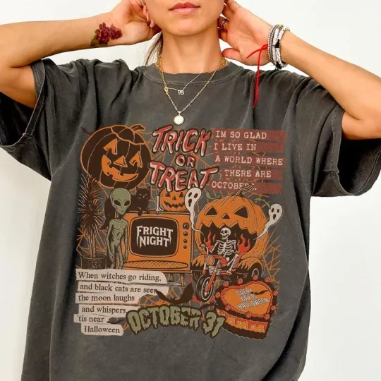 Discover Halloween Collage T-Shirt, Retro Halloween Tee