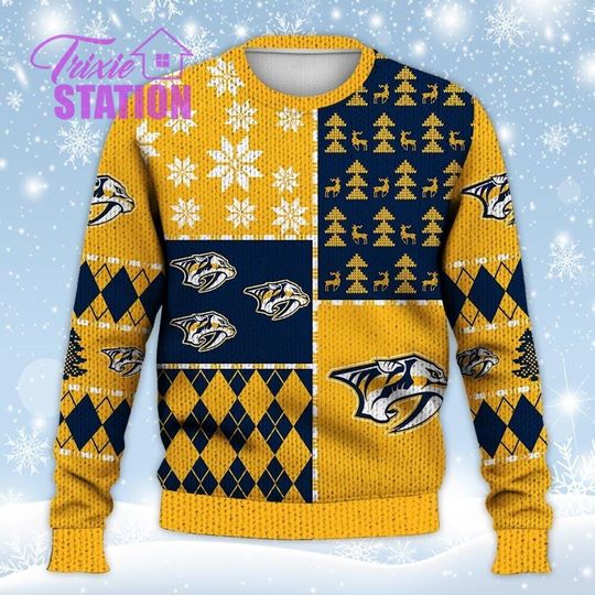 Discover NP Ugly Sweater Christmas, Ice Hockey Sweatshirt Pattern 3D All Over Print Hoodie, Shirt Xmas Full Print