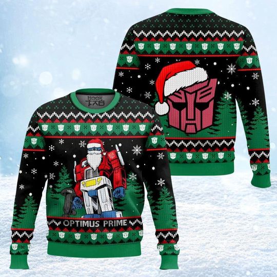 Discover Optimus Prime Transformers Christmas Ugly Sweater, Transformers Shirt, Autobots Winter Sweater, Holiday Ugly Sweater, Christmas Gift