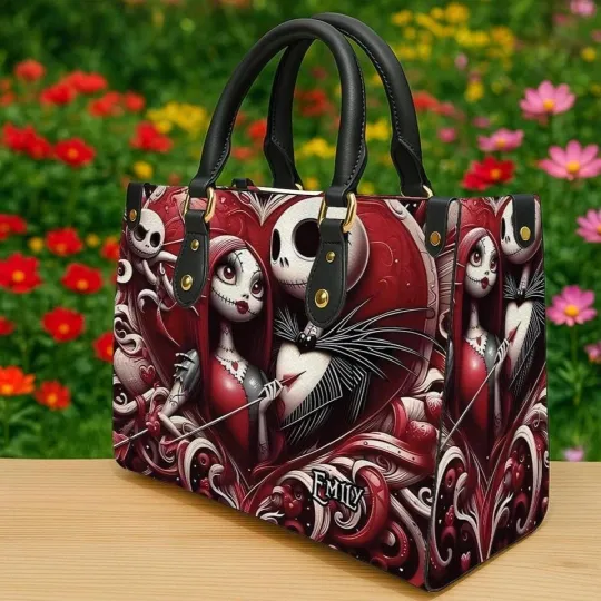 Jack and Sally Nightmare Handbag, Skellington Leather Bag