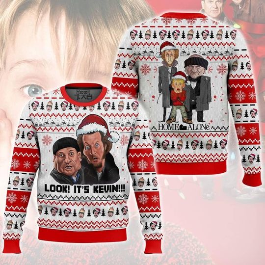 Discover Home Alone Look It's Kevin Christmas Ugly Sweater, Kevin McCallister Xmas Sweater, Funny Christmas Movie Shirt, Holiday Gift Idea