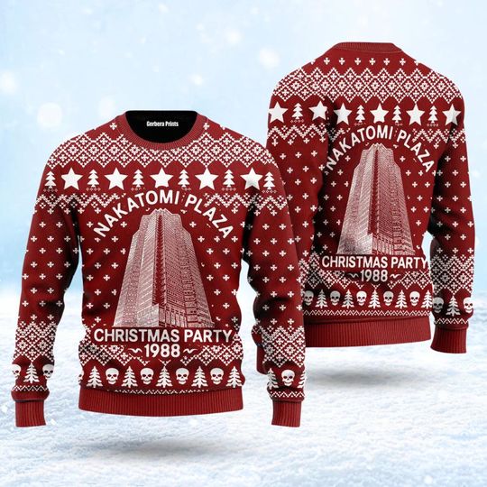 Discover Nakatomi Plaza Christmas Party 1988 Ugly Sweater, Die Hard Movie Shirt, Xmas Movie Crewneck Sweatshirt, Christmas Party Gift