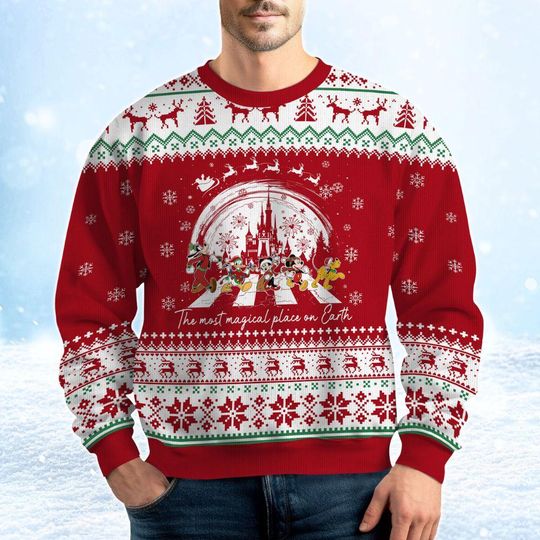 Discover Disney Mickey Ugly Christmas Sweater, Magic Kingdom Sweater, Mickey And Friends Shirt, Xmas Family Sweater, Sweaters For Men Women Kid