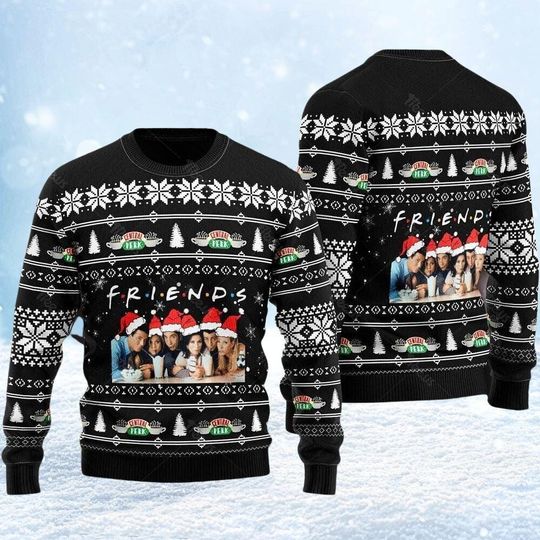 Discover Friends Tv Series Ugly Christmas Sweater, Friends Holiday Sweatshirt, Vintage Tv Show Sweater, Funny Movie Sweater, Gift For Friends