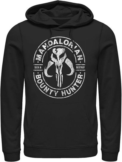 Men's Star Wars: The Mandalorian Seek & Destroy Stamp Pull Over Hoodie