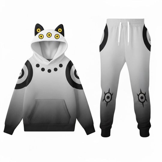 Discover Gray Sussie Demon Hunters Hoodie Jogger Set, Futuristic Anime Costume Outfit, 3D Printed Tracksuit, Cyber Cosplay Streetwear Gift Idea