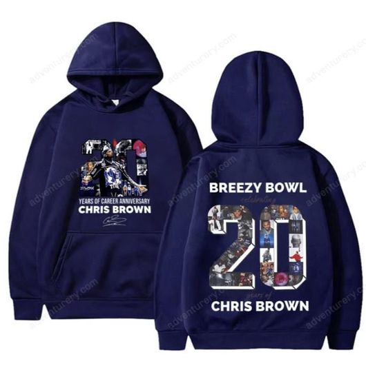 Chris Brown Breezy Bowl XX Tour 2025 Graphic Hoodie Men Women Hip Hop Fashion