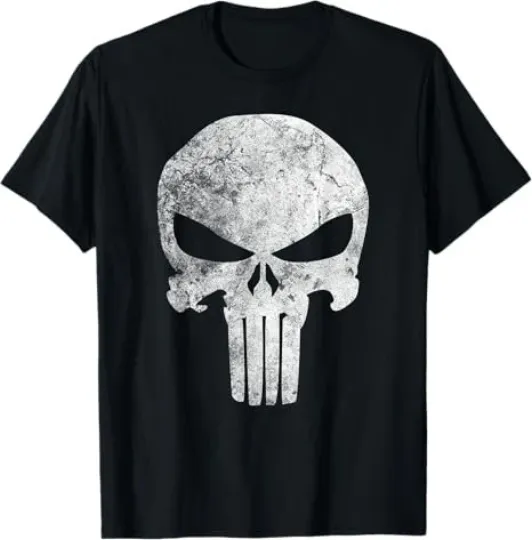 Marvel Comics Punisher Skull Symbol Distressed T-Shirt