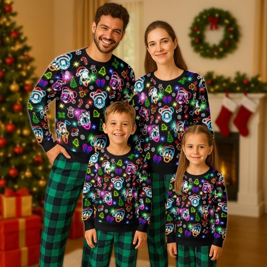 Discover Mickey Mouse and Friends Christmas Ugly Sweater, Disney Christmas Bright Neon Ugly Sweater, Mickey Christmas Sweatshirt, Disney Xmas Shirt