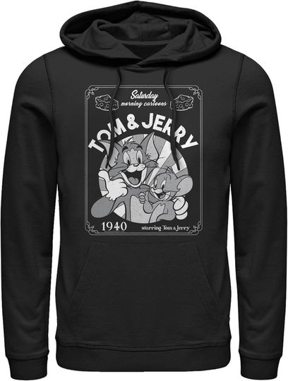 Fifth Sun Men's Tom and Jerry Vintage Poster Pull Over Hoodie