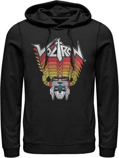 Fifth Sun Men's Voltron: Defender of the Universe Robot Stripes Pull Over Hoodie