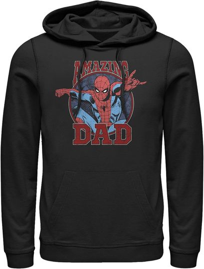 Discover Men's Marvel Spider-Man Amazing Dad Pull Over Hoodie
