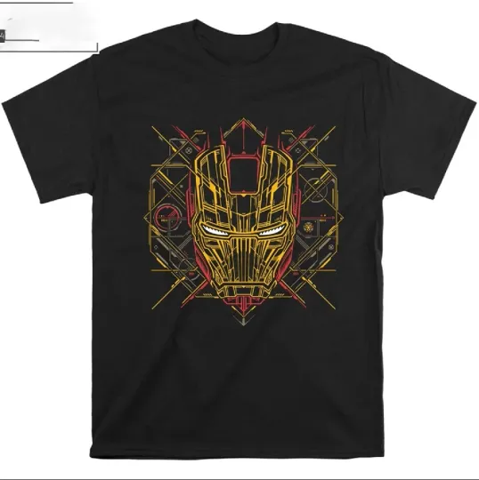 Discover Iron Man Superhero Disney Comics Avengers Black T-Shirt 2025