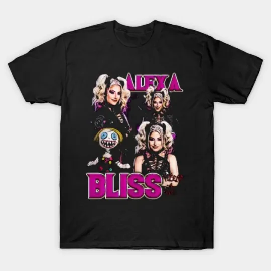 Discover Wrestling Entertainment Alexa Bliss Three Pose Black T-Shirt