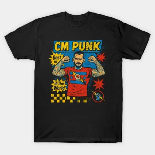 Wrestling Entertainment CM Punk The Best In The World Cross Logo Black T-Shirt