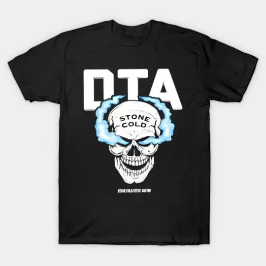 Discover Wrestling Entertainment Cold Steve Austin Skull Black T-Shirt