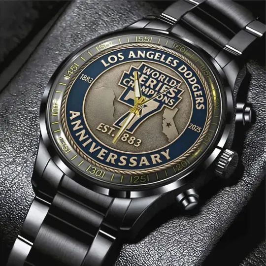 Discover Dodgers 2025 Black Stainless Steel Watch