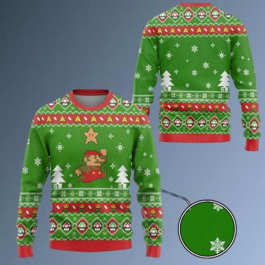 Nintendo Super Mario Custom Ugly Christmas Sweater