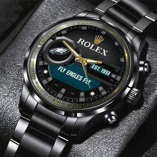Discover Eagles Black Stainless Steel Watch
