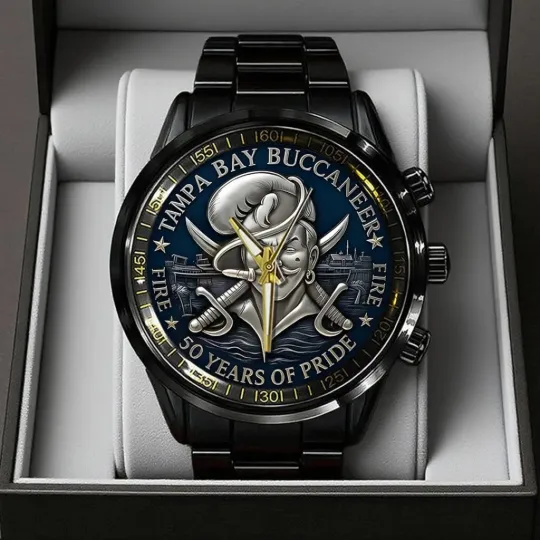 Buccaneers 50th Anniversary 2025 Black Stainless Steel Watch