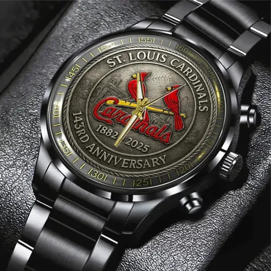 Discover Cardinals 143rd Anniversary 2025 Black Stainless Steel Watch