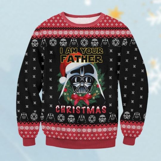 Star Wars Ugly Christmas Sweater, Santa Darth Vader Holiday Sweatshirt