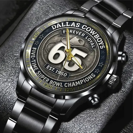 Discover Cowboys 65th Anniversary 2025 Black Stainless Steel Watch