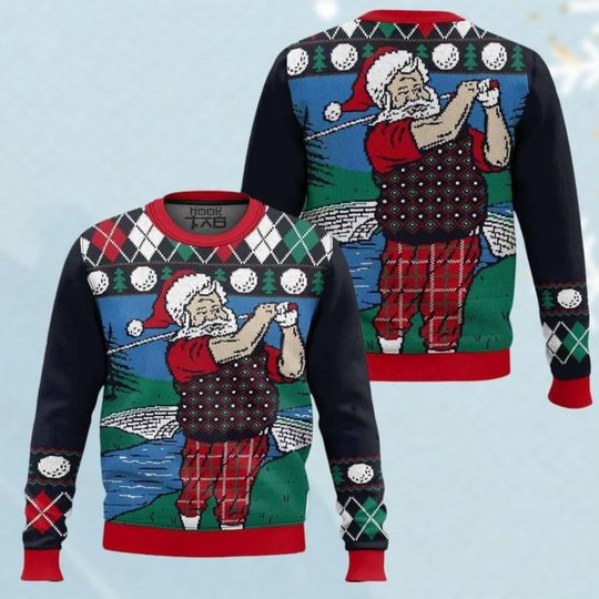 Discover Santa Golfer Ugly Christmas Sweater, Santa Love Golf Xmas Sweatshirt, Funny Santa Xmas, Golf Player Holiday Xmas Shirt, Gift For Plays