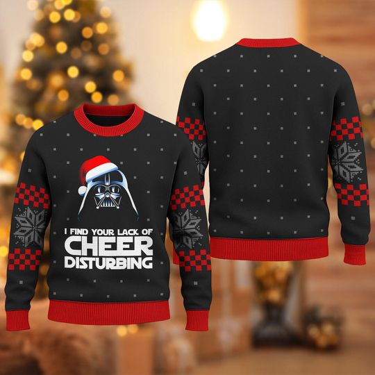 Discover I Find Your Lack of Cheer Disturbing Ugly Christmas Sweater, Marvel Xmas Sweatshirt, Star Wars Christmas Gift For Men Women Kid