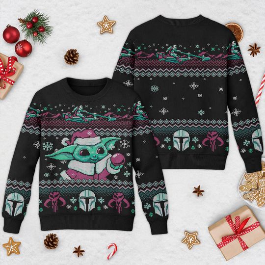 Discover Baby Yoda 3D Ugly Christmas Sweater, Star Wars Xmas Sweatshirt, Marvel Star Wars Christmas Gift for Men Women Kid, Disney Christmas Shirt