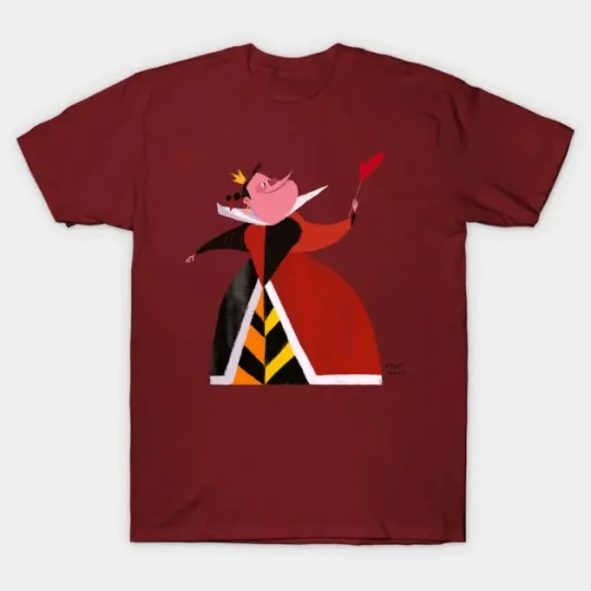 Discover Disney Alice Maroon T-Shirt Queen Of Hearts  2025