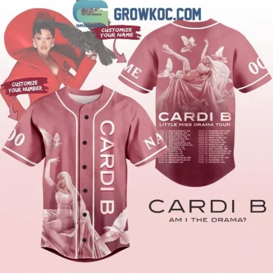 Discover Cardi B Little Miss Drama Tour 2025 Personalized Baseball Jersey