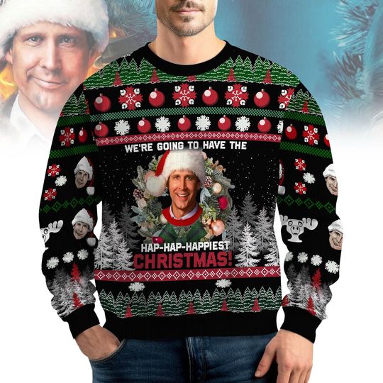 Discover National Lampoon's Ugly Christmas Sweater, Clark Griswold Sweater, Funny Xmas Movie Jumper, Festival Sweatshirt, Happiest Christmas Gift