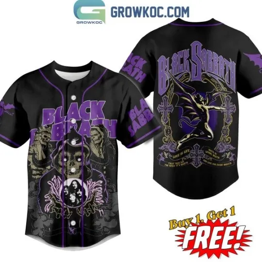 Black Sabbath Love Is Life Hate Is Living Death Baseball Jersey