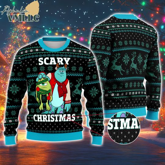 Monsters University Ugly Christmas Sweater, Monsters Inc Christmas Sweater, Disneyland Christmas Party, James Sulllivan Christmas Sweater