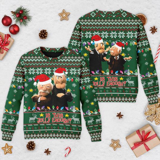 Muppets Ugly Christmas Sweater, Muppet Santa Xmas Holiday Sweatshirt, The Muppet Show Shirt, Christmas Gift For Men Women Kid