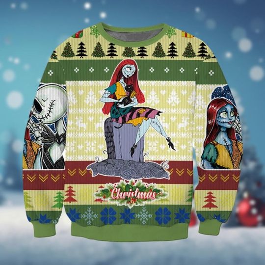 Sally Ugly Sweater, The Nightmare Before Christmas Sweater, Jack And Sally Holiday Sweater, Christmas Party Gift, Disneyland Xmas Shirt