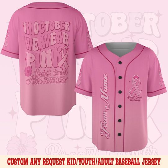 Discover Custom Baseball Breast Cancer Baseball Jersey