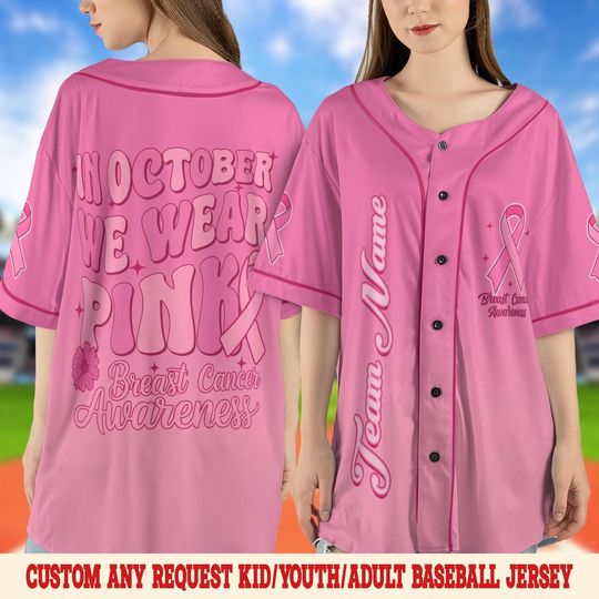 Discover Custom Baseball Breast Cancer Baseball Jersey