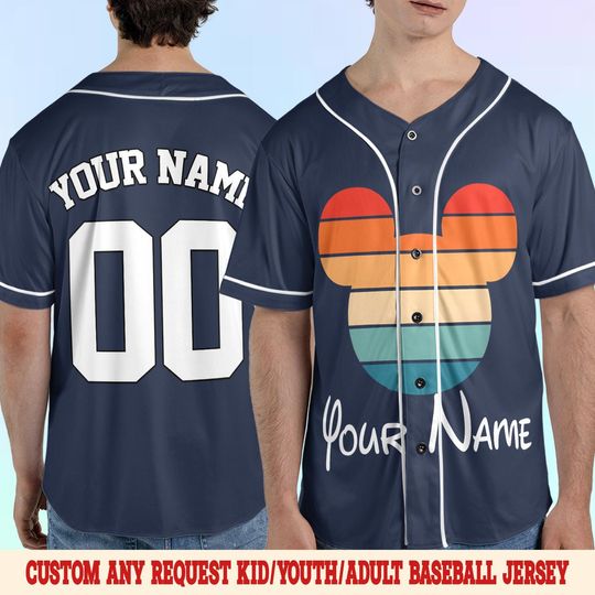 Discover Retro Sunset Mickey Baseball Jersey/Mickey Magic Kingdom Shirt