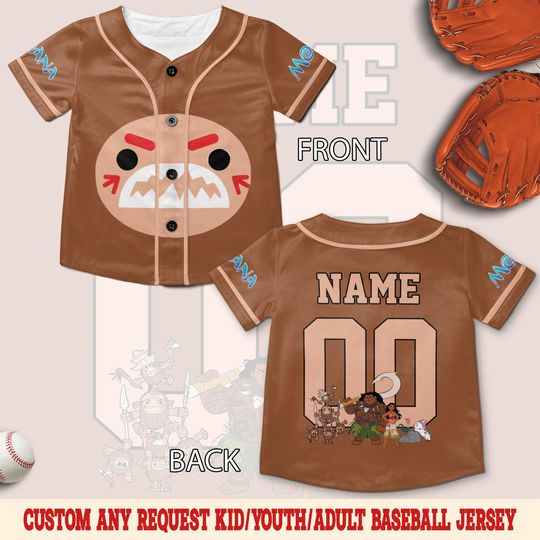 Personalized Pua And Hei Hei Kakamora Baseball Jersey