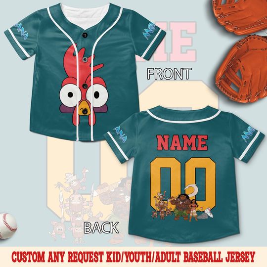 Personalized Pua And Hei Hei Kakamora Baseball Jersey