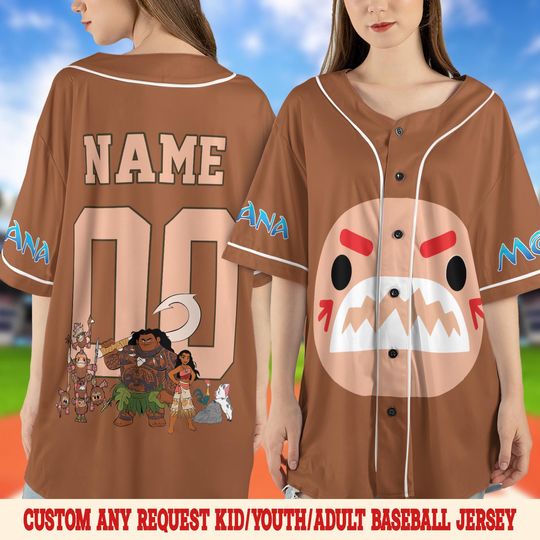 Personalized Pua And Hei Hei Kakamora Baseball Jersey