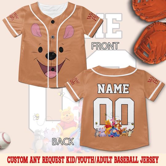 Discover Custom Disney Winnie the Pooh Baseball Jersey, Custom Adult Disney Jersey Baseball Jersey