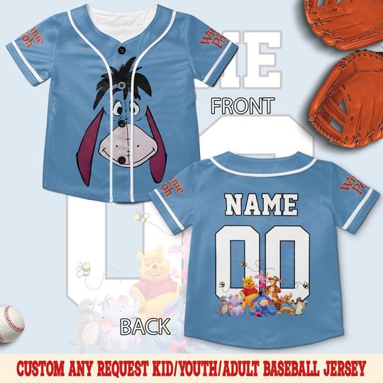 Discover Custom Disney Winnie the Pooh Baseball Jersey, Custom Adult Disney Jersey Baseball Jersey