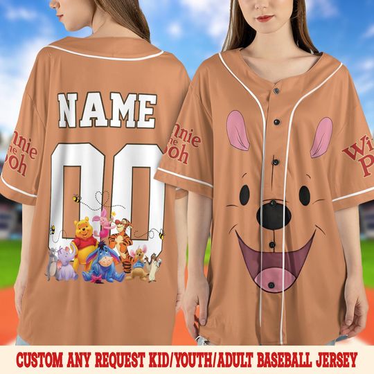 Discover Custom Disney Winnie the Pooh Baseball Jersey, Custom Adult Disney Jersey Baseball Jersey