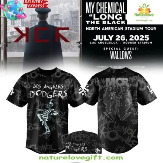 Discover My Chemical Romance Dodgers 2025 Concert Baseball Jersey