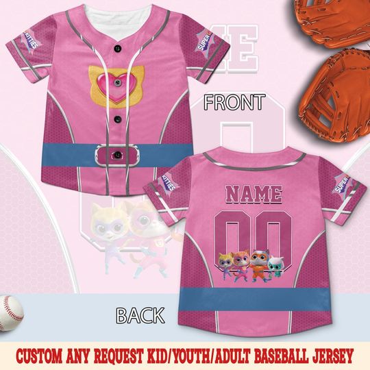 Discover Ginny SuperKitties Baseball Jersey, Ginny Cat Costume Jersey Kid Gift
